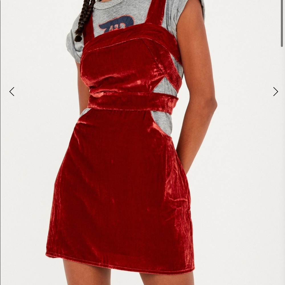 NWT For Love & Lemons Kate Velvet Overall Dress